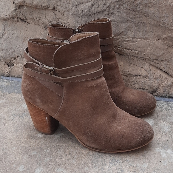 BP brown suede heeled boots booties 7.5 - Picture 1 of 11